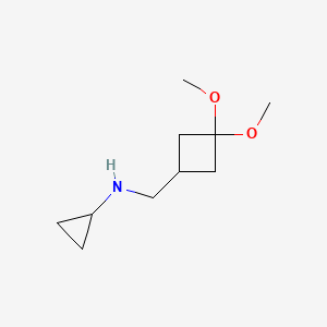 molecular formula C10H19NO2 B1480441 N-((3,3-dimethoxycyclobutyl)methyl)cyclopropanamine CAS No. 2098067-71-9
