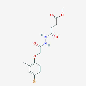 molecular formula C14H17BrN2O5 B14804495 Methyl 4-{2-[(4-bromo-2-methylphenoxy)acetyl]hydrazinyl}-4-oxobutanoate 