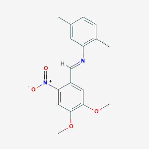 molecular formula C17H18N2O4 B14804517 N-[(E)-(4,5-dimethoxy-2-nitrophenyl)methylidene]-2,5-dimethylaniline 