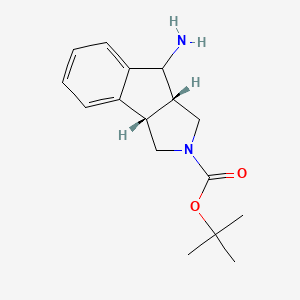 molecular formula C16H22N2O2 B14804518 tert-butyl (3aS,8bS)-4-amino-3,3a,4,8b-tetrahydro-1H-indeno[1,2-c]pyrrole-2-carboxylate 
