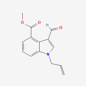 molecular formula C14H13NO3 B14804753 Methyl 1-allyl-3-formyl-1H-indole-4-carboxylate 