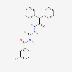 molecular formula C23H20IN3O2S B14804770 N-{[2-(diphenylacetyl)hydrazinyl]carbonothioyl}-3-iodo-4-methylbenzamide 