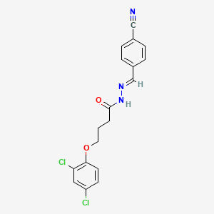 molecular formula C18H15Cl2N3O2 B14804791 N'-[(E)-(4-cyanophenyl)methylidene]-4-(2,4-dichlorophenoxy)butanehydrazide 
