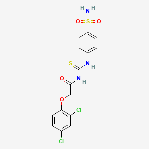 molecular formula C15H13Cl2N3O4S2 B14804792 2-(2,4-dichlorophenoxy)-N-[(4-sulfamoylphenyl)carbamothioyl]acetamide 