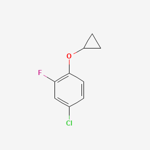 molecular formula C9H8ClFO B14804893 4-Chloro-1-cyclopropoxy-2-fluorobenzene 