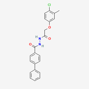 molecular formula C22H19ClN2O3 B14804936 N'-[2-(4-chloro-3-methylphenoxy)acetyl]biphenyl-4-carbohydrazide 
