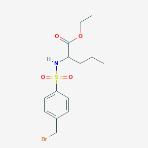 molecular formula C15H22BrNO4S B14804958 Ethyl 2-[[4-(bromomethyl)phenyl]sulfonylamino]-4-methylpentanoate 