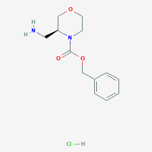 molecular formula C13H19ClN2O3 B14804985 benzyl (3S)-3-(aminomethyl)morpholine-4-carboxylate;hydrochloride 