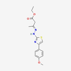 molecular formula C16H19N3O3S B14805028 Butanoic acid, 3-[4-(4-methoxyphenyl)-2-thiazolylhydrazono]-, ethyl ester 