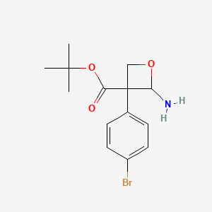 molecular formula C14H18BrNO3 B14805116 Tert-butyl 2-amino-3-(4-bromophenyl)oxetane-3-carboxylate 
