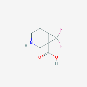 molecular formula C7H9F2NO2 B1480515 7,7-Difluoro-3-azabicyclo[4.1.0]heptane-1-carboxylic acid CAS No. 1934388-77-8