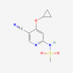 molecular formula C10H11N3O3S B14805297 N-(5-Cyano-4-cyclopropoxypyridin-2-YL)methanesulfonamide 