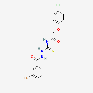 molecular formula C17H15BrClN3O3S B14805381 N-({2-[(3-bromo-4-methylphenyl)carbonyl]hydrazinyl}carbonothioyl)-2-(4-chlorophenoxy)acetamide 