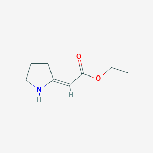molecular formula C8H13NO2 B14805526 Ethyl 2-(pyrrolidin-2-ylidene)acetate 