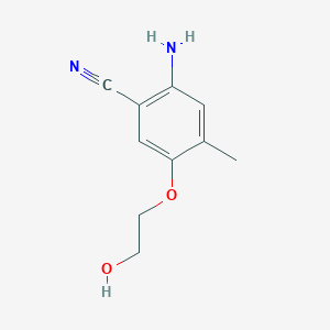 molecular formula C10H12N2O2 B14805539 Benzonitrile, 2-amino-5-(2-hydroxyethoxy)-4-methyl- 