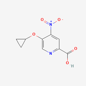 molecular formula C9H8N2O5 B14805540 5-Cyclopropoxy-4-nitropicolinic acid 