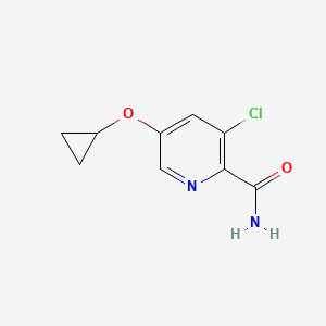 molecular formula C9H9ClN2O2 B14805556 3-Chloro-5-cyclopropoxypicolinamide 