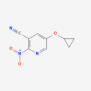 molecular formula C9H7N3O3 B14805587 5-Cyclopropoxy-2-nitronicotinonitrile 