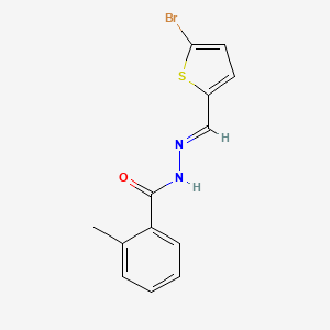 molecular formula C13H11BrN2OS B14805588 N'-[(5-bromo-2-thienyl)methylene]-2-methylbenzohydrazide 