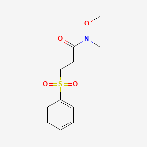 molecular formula C11H15NO4S B14805616 N-methoxy-N-methyl-3-(phenylsulfonyl)propanamide 