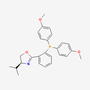 molecular formula C26H28NO3P B14805634 (S)-2-(2-(Bis(4-methoxyphenyl)phosphanyl)phenyl)-4-isopropyl-4,5-dihydrooxazole 