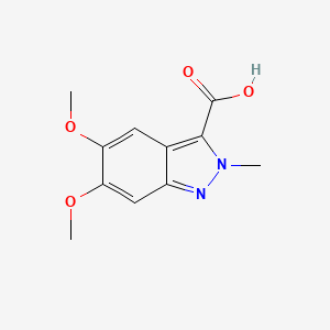 molecular formula C11H12N2O4 B14805806 5,6-dimethoxy-2-methyl-2H-indazole-3-carboxylic acid 