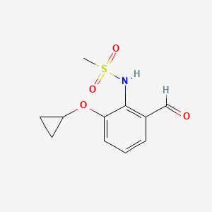 molecular formula C11H13NO4S B14806084 N-(2-Cyclopropoxy-6-formylphenyl)methanesulfonamide 