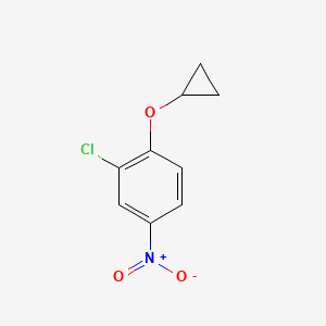 molecular formula C9H8ClNO3 B14806102 2-Chloro-1-cyclopropoxy-4-nitrobenzene 