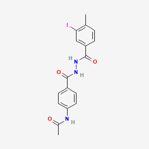 molecular formula C17H16IN3O3 B14806174 N-[4-({2-[(3-iodo-4-methylphenyl)carbonyl]hydrazinyl}carbonyl)phenyl]acetamide 