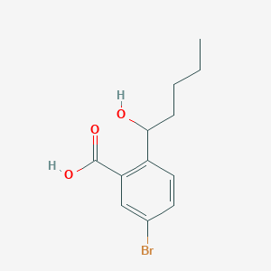 molecular formula C12H15BrO3 B14806181 Benzoic acid, 5-bromo-2-(1-hydroxypentyl)- 