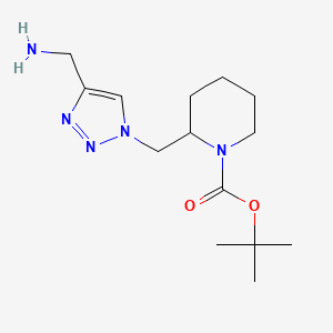 molecular formula C14H25N5O2 B1480623 tert-butyl 2-((4-(aminomethyl)-1H-1,2,3-triazol-1-yl)methyl)piperidine-1-carboxylate CAS No. 2098110-42-8