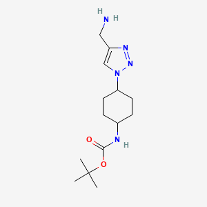 molecular formula C14H25N5O2 B1480625 tert-butyl (4-(4-(aminomethyl)-1H-1,2,3-triazol-1-yl)cyclohexyl)carbamate CAS No. 2097996-70-6