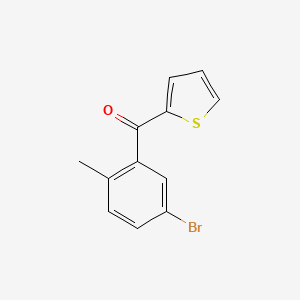molecular formula C12H9BrOS B14806293 (5-Bromo-2-methylphenyl)(thiophen-2-yl)methanone 