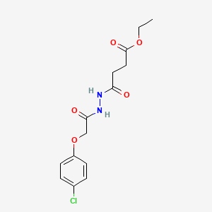 molecular formula C14H17ClN2O5 B14806371 Ethyl 4-{2-[(4-chlorophenoxy)acetyl]hydrazinyl}-4-oxobutanoate 