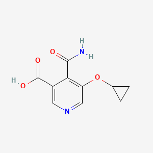 molecular formula C10H10N2O4 B14806549 4-Carbamoyl-5-cyclopropoxynicotinic acid 