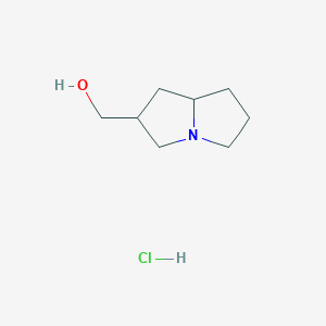 molecular formula C8H16ClNO B14806600 hexahydro-1H-pyrrolizin-2-ylmethanol hydrochloride 