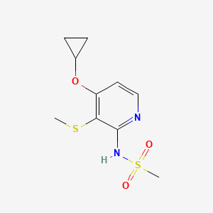 molecular formula C10H14N2O3S2 B14807003 N-(4-Cyclopropoxy-3-(methylthio)pyridin-2-YL)methanesulfonamide 