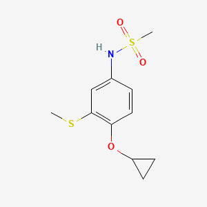molecular formula C11H15NO3S2 B14807106 N-(4-Cyclopropoxy-3-(methylthio)phenyl)methanesulfonamide 