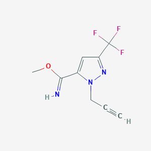 molecular formula C9H8F3N3O B1480737 methyl 1-(prop-2-yn-1-yl)-3-(trifluoromethyl)-1H-pyrazole-5-carbimidate CAS No. 2098036-59-8