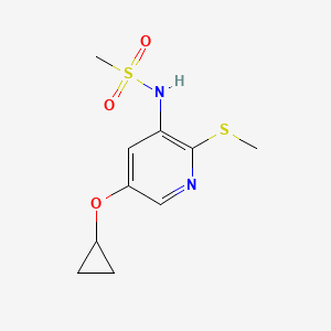 molecular formula C10H14N2O3S2 B14807455 N-(5-Cyclopropoxy-2-(methylthio)pyridin-3-YL)methanesulfonamide 