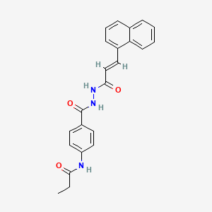 molecular formula C23H21N3O3 B14807483 N-[4-({2-[(2E)-3-(naphthalen-1-yl)prop-2-enoyl]hydrazinyl}carbonyl)phenyl]propanamide 