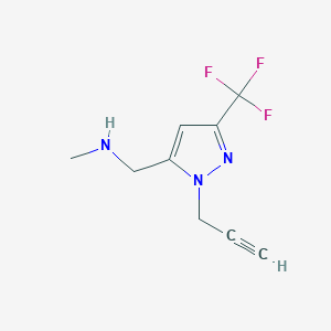 molecular formula C9H10F3N3 B1480765 N-methyl-1-(1-(prop-2-yn-1-yl)-3-(trifluoromethyl)-1H-pyrazol-5-yl)methanamine CAS No. 2098137-56-3