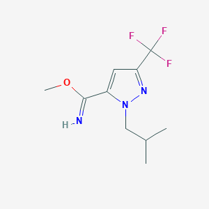 molecular formula C10H14F3N3O B1480801 methyl 1-isobutyl-3-(trifluoromethyl)-1H-pyrazole-5-carbimidate CAS No. 2097982-56-2