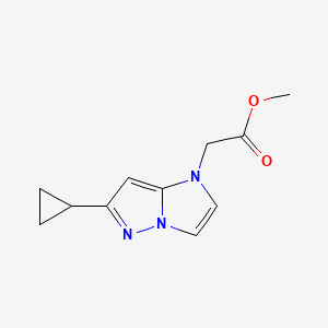molecular formula C11H13N3O2 B1480822 methyl 2-(6-cyclopropyl-1H-imidazo[1,2-b]pyrazol-1-yl)acetate CAS No. 2098010-05-8