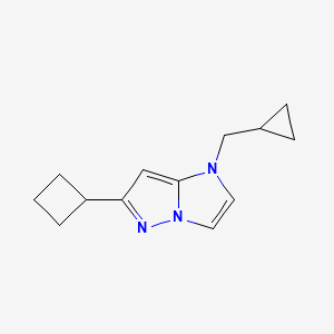 molecular formula C13H17N3 B1480823 6-cyclobutyl-1-(cyclopropylmethyl)-1H-imidazo[1,2-b]pyrazole CAS No. 2098053-63-3