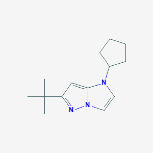 molecular formula C14H21N3 B1480843 6-(tert-butyl)-1-cyclopentyl-1H-imidazo[1,2-b]pyrazole CAS No. 2098053-14-4