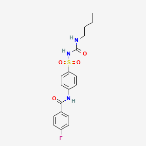 molecular formula C18H20FN3O4S B14808584 N-{4-[(butylcarbamoyl)sulfamoyl]phenyl}-4-fluorobenzamide 