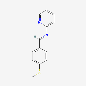 molecular formula C13H12N2S B14808687 N-{(E)-[4-(methylsulfanyl)phenyl]methylidene}pyridin-2-amine 