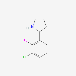 molecular formula C10H11ClIN B14808768 Pyrrolidine, 2-(3-chloro-2-iodophenyl)- CAS No. 1391136-33-6