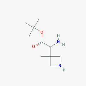 molecular formula C10H20N2O2 B14808781 Tert-butyl 2-amino-2-(3-methylazetidin-3-yl)acetate 